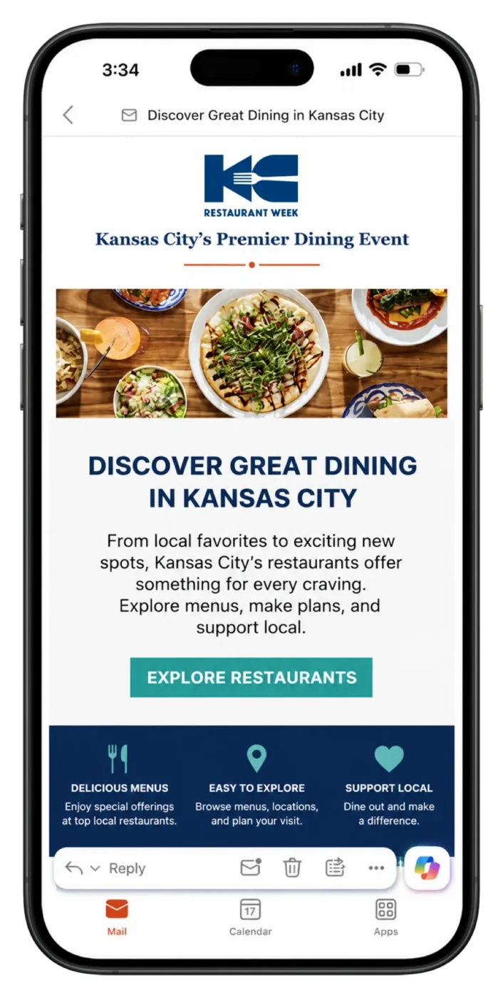 Mobile newsletter show in phone